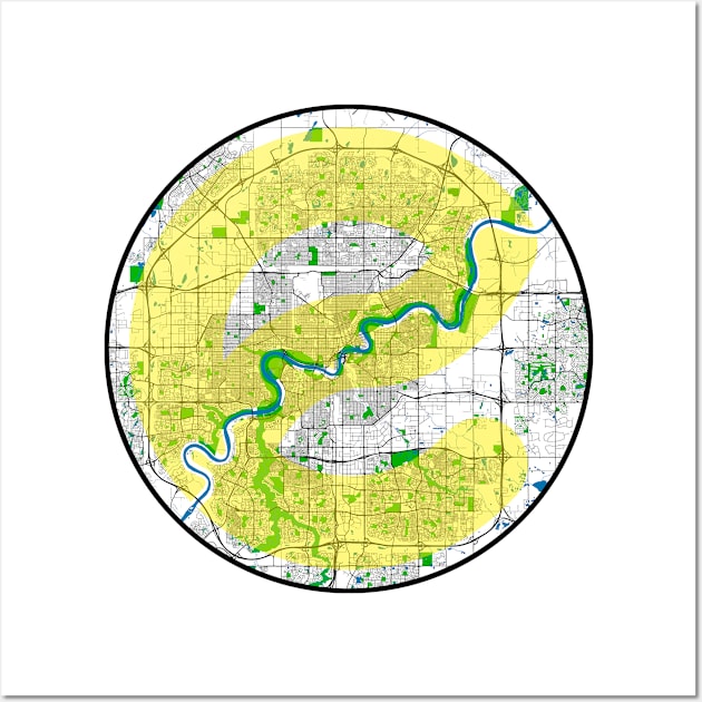 Edmonton Streetmap Wall Art by Edmonton River